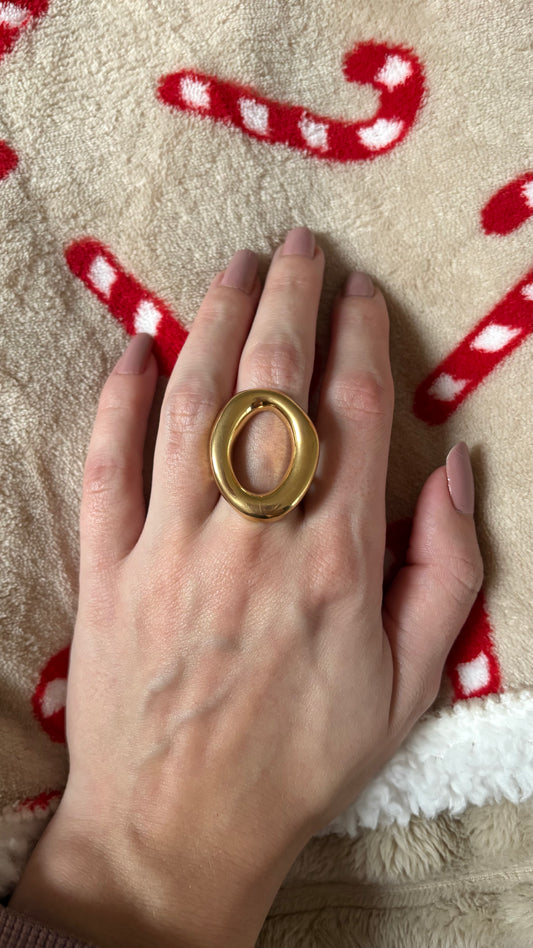 Ring oval medium goud