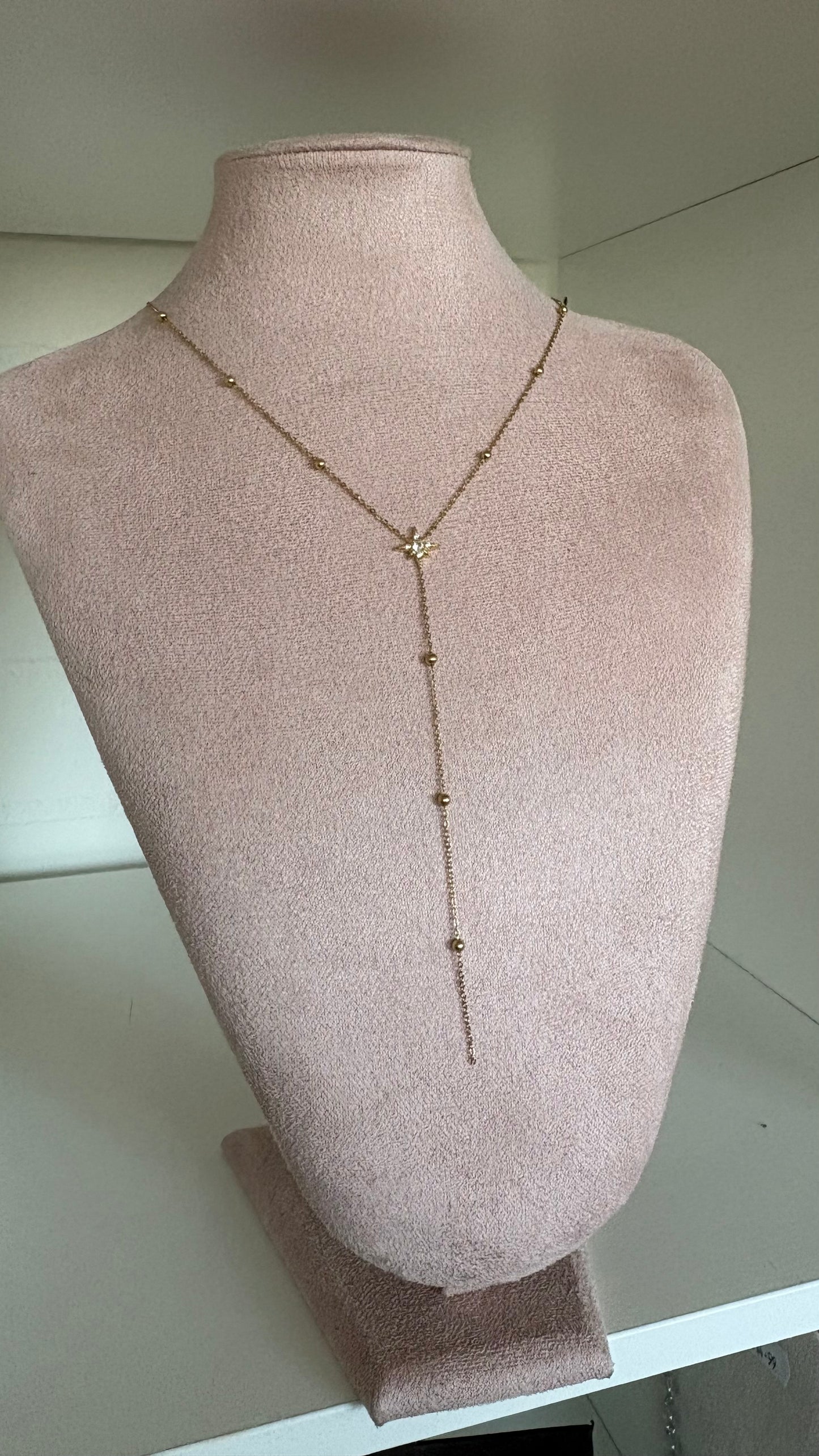 Y ketting ster goud