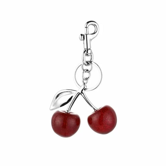 Cherry bag charm zilver