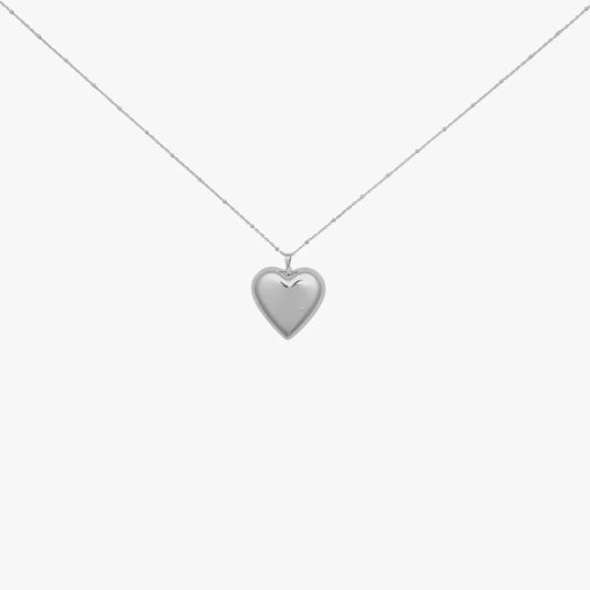 Lange hart ketting zilver