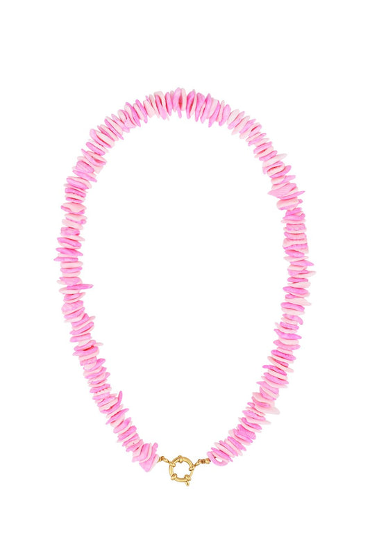 Sea shell ketting roze