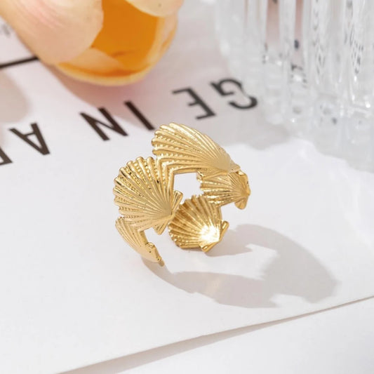 Shell ring goud