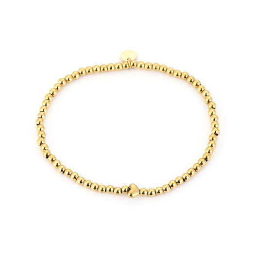 Kleine balletjes armband goud hartje