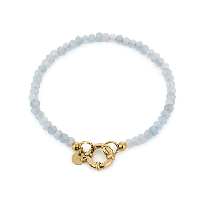 Chique beaded armband lichtblauw