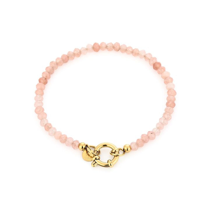 Chique beaded armband lichtroze