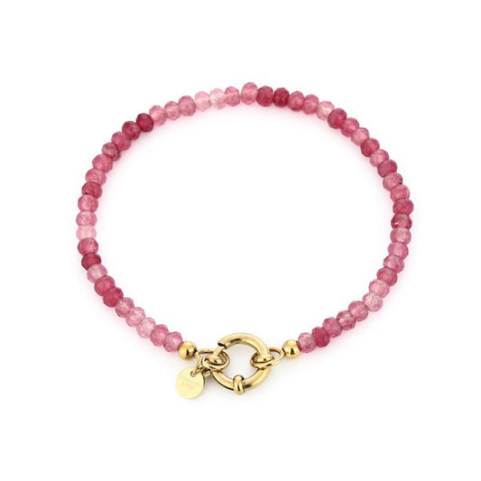 Chique beaded armband donkerroze