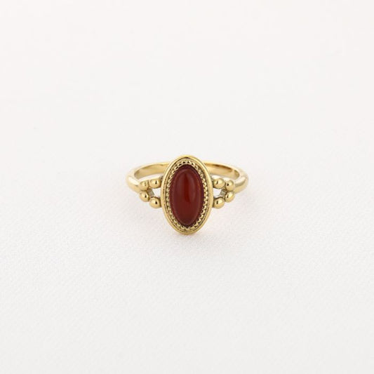 Ring deluxe oval goud burgundy
