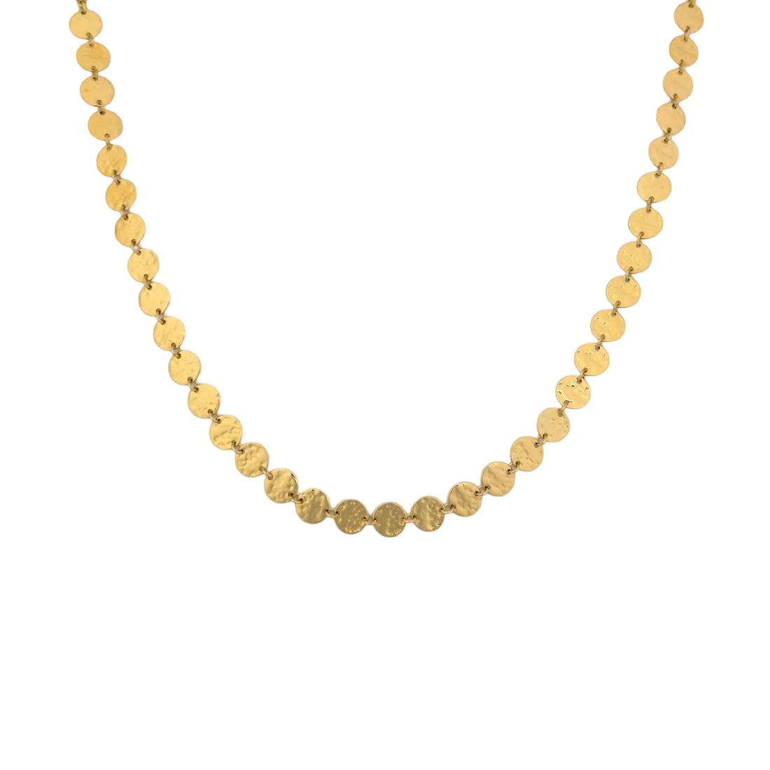 Platte muntjes ketting goud
