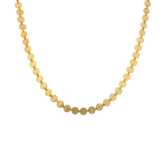 Platte muntjes ketting goud