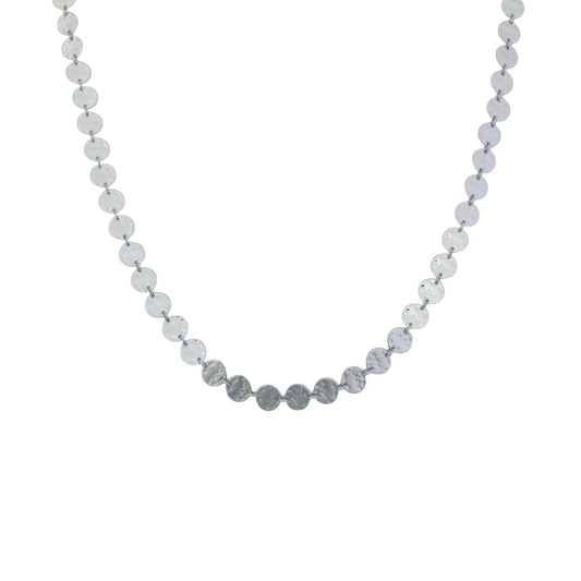Platte muntjes ketting zilver
