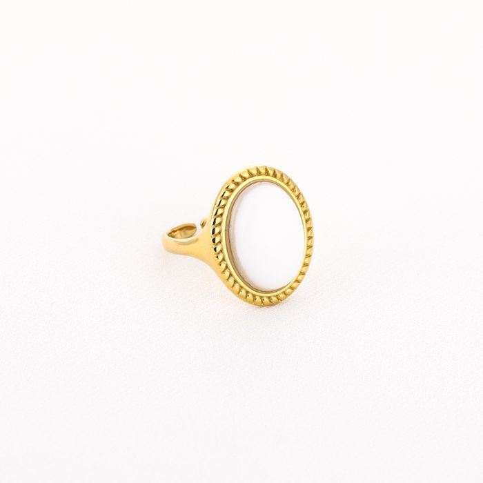 Chunky ring wit goud
