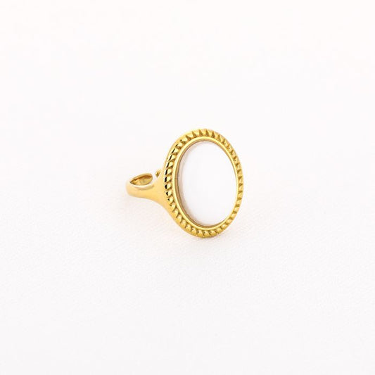 Chunky ring wit goud