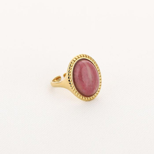 Chunky ring roze goud