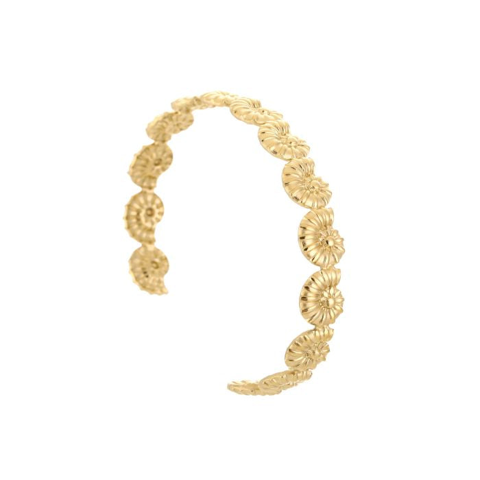 Schelpjes bangle goud