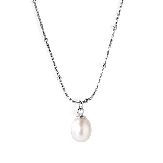 Parel ketting zilver