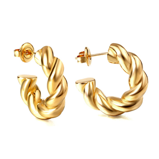 Chique twisted hoops goud