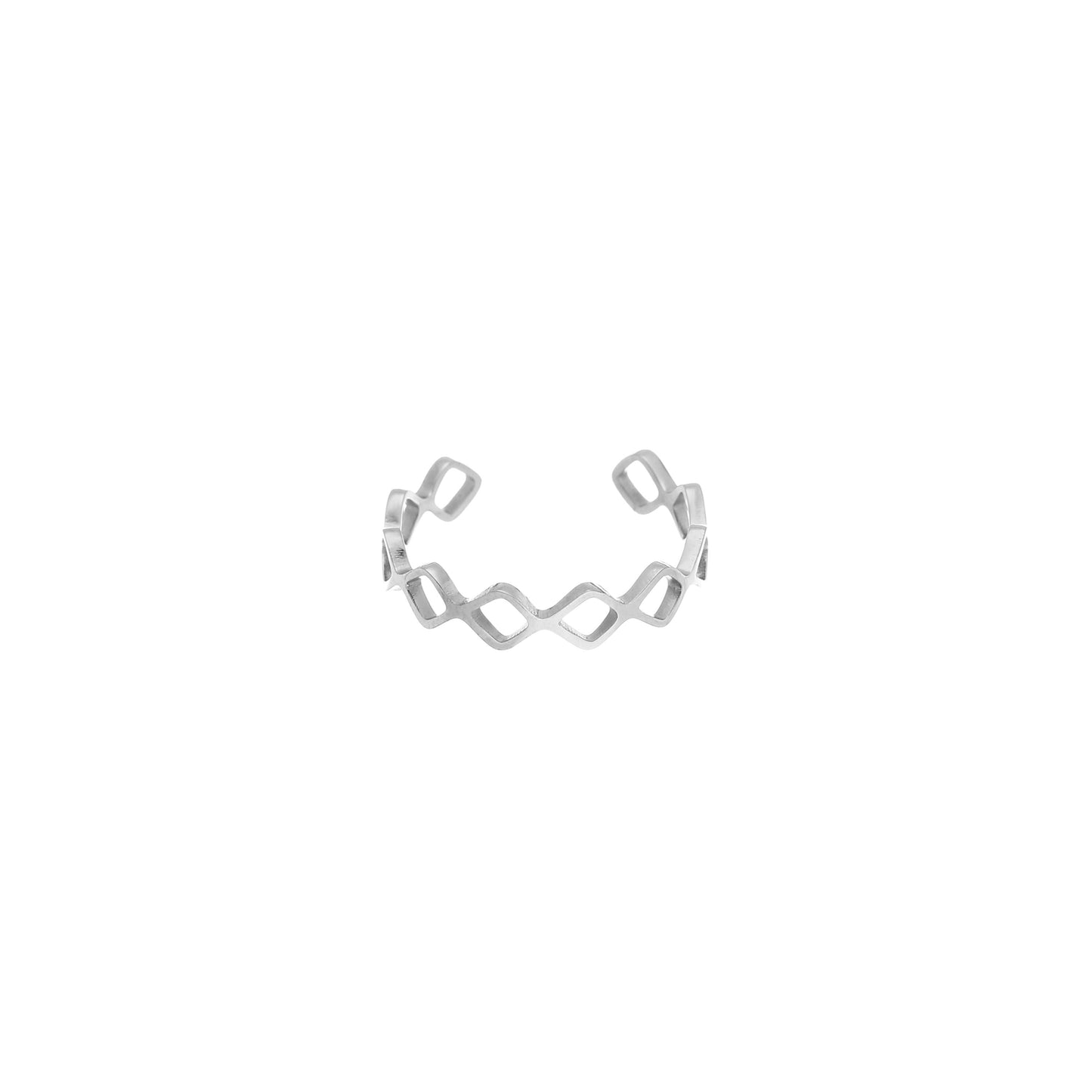 Wavy ring zilver