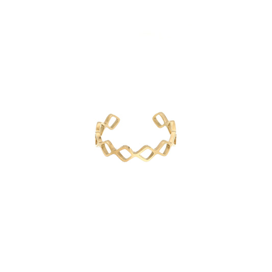 Wavy ring goud