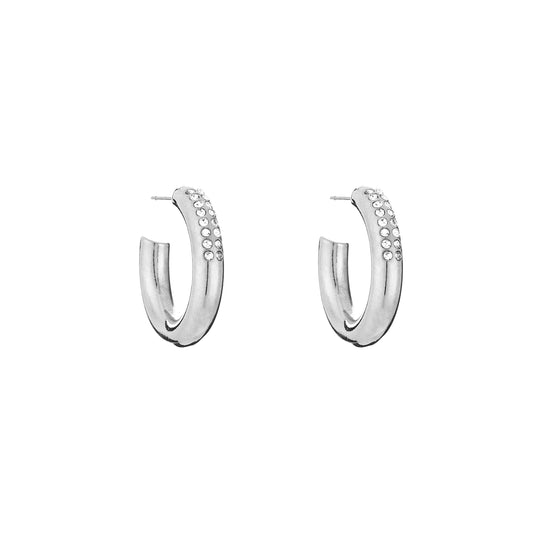 Glitter hoops zilver