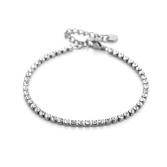 Strass armband zilver