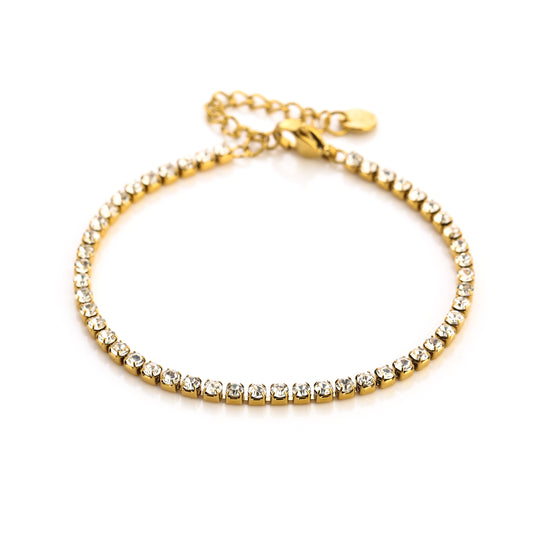 Strass armband goud