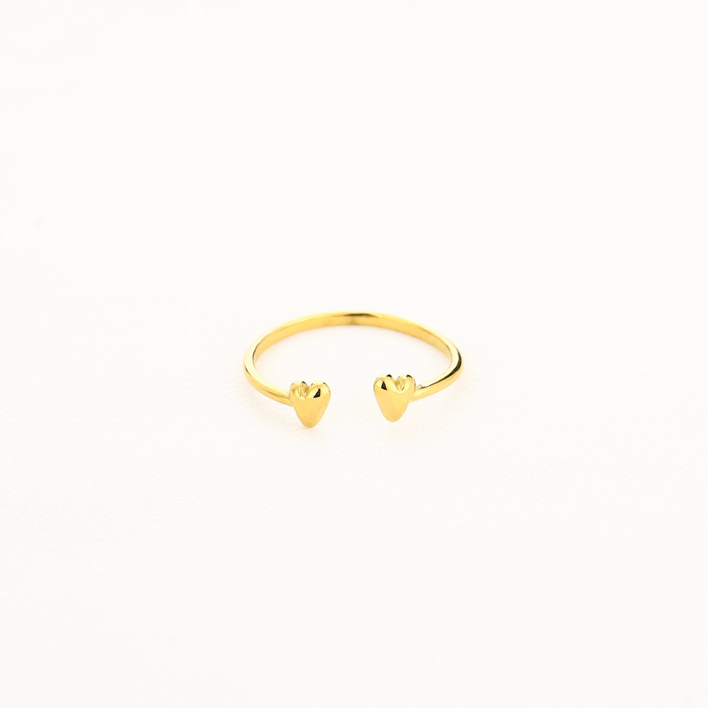 Two hearts ring goud