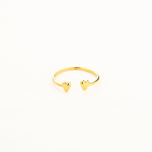 Two hearts ring goud