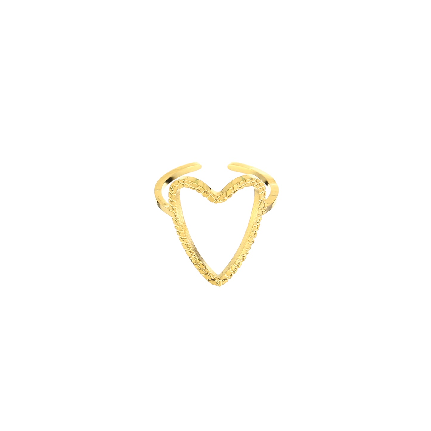 Groot hart ring goud