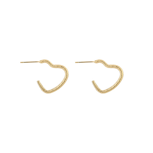 Small heart oorbellen goud