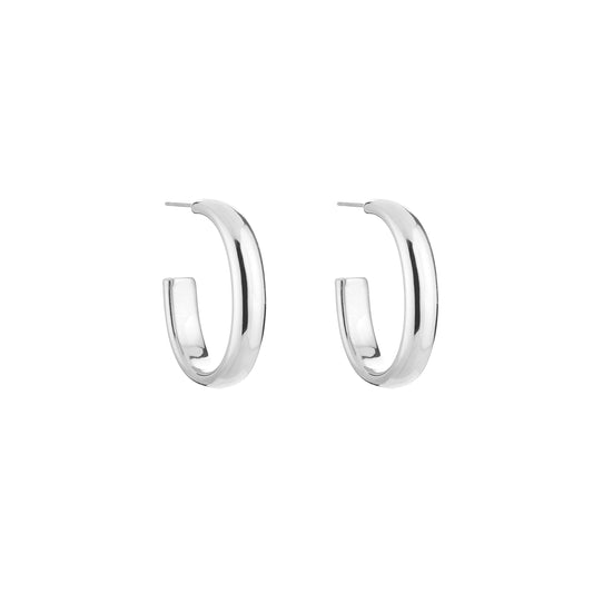 Ovale hoops zilver