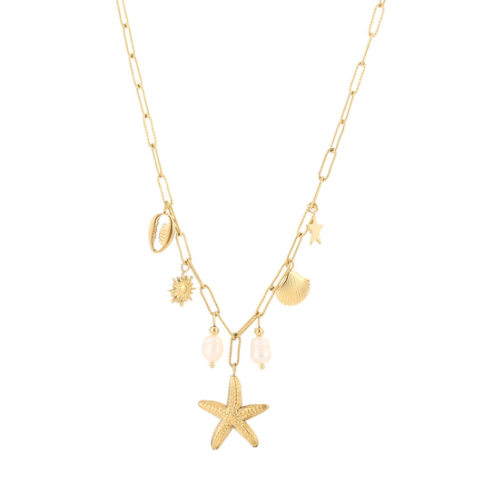 Bedelketting beachy goud