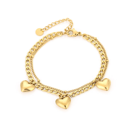 Bedelarmband love goud