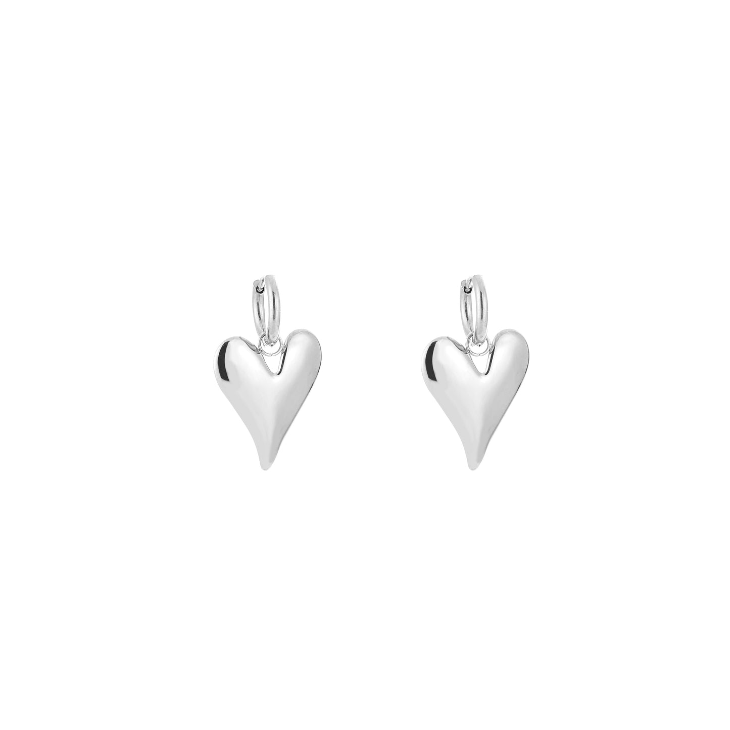 Hart oorbellen zilver