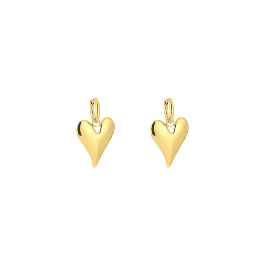 Hart oorbellen goud