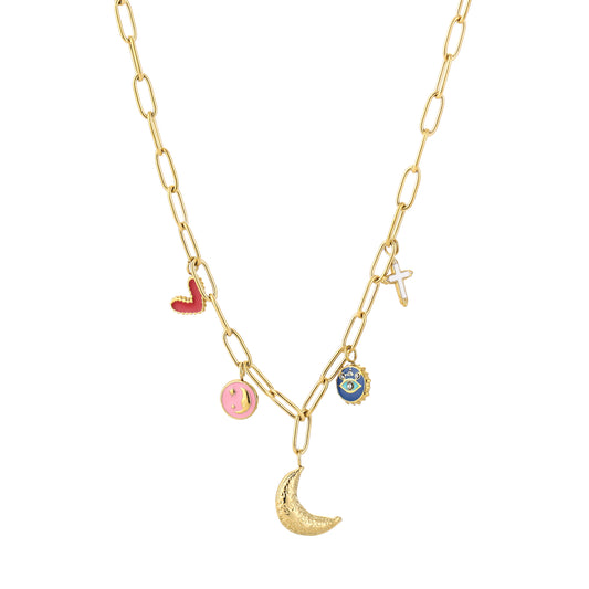 Bedelketting maan goud