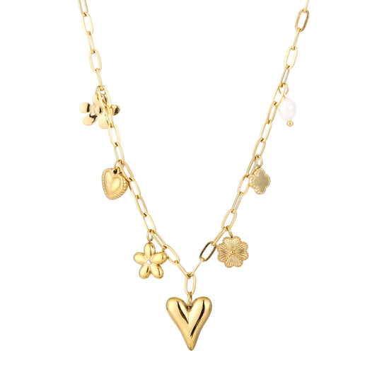 Spring bedel ketting goud