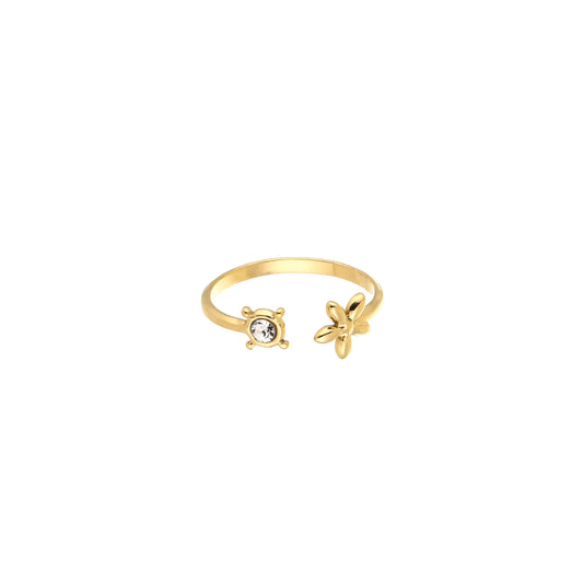 Mini bloem ring goud