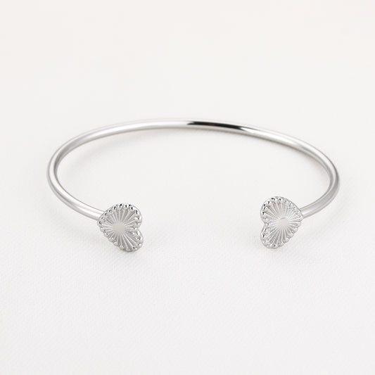 2 hartjes bangle zilver