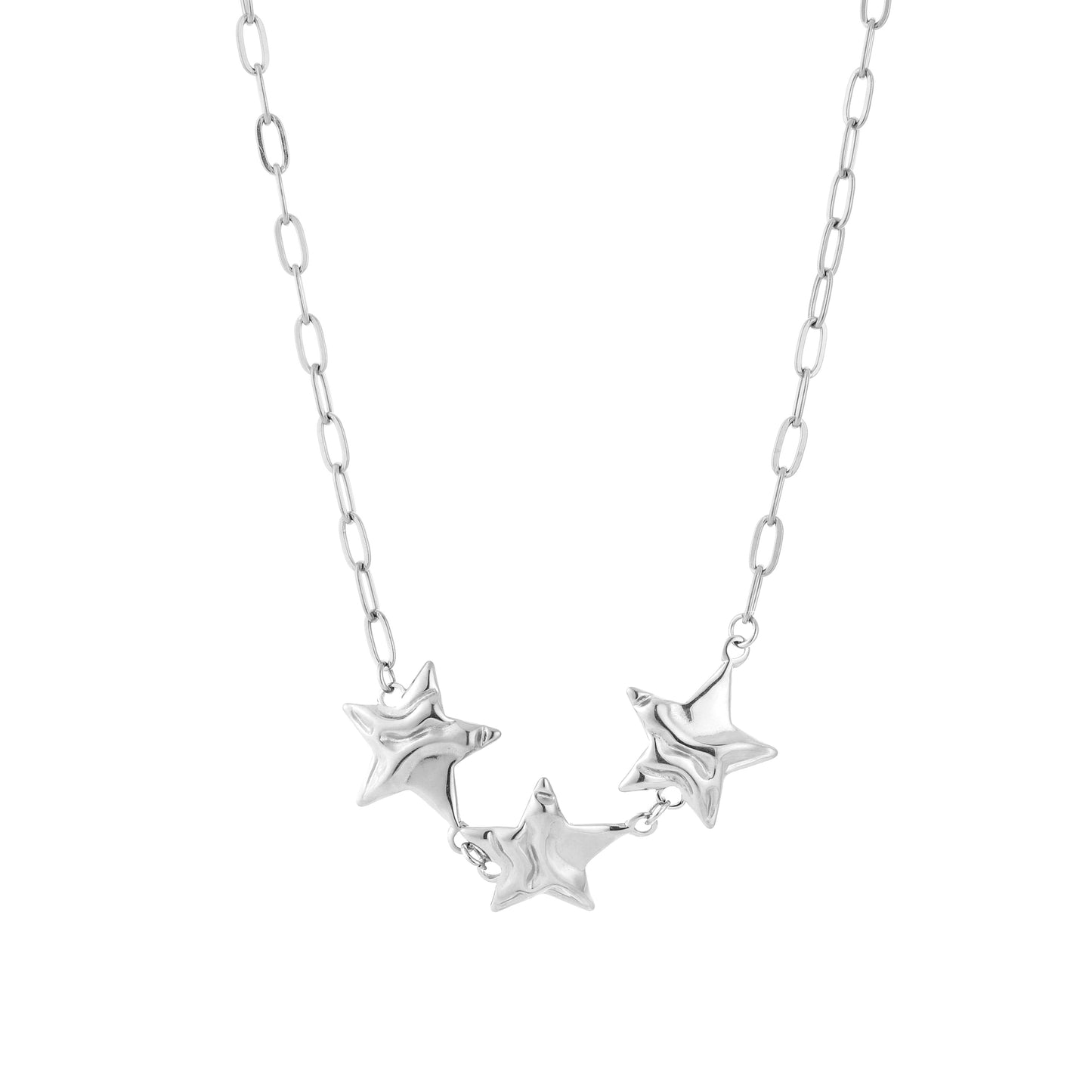 Triple stars ketting zilver