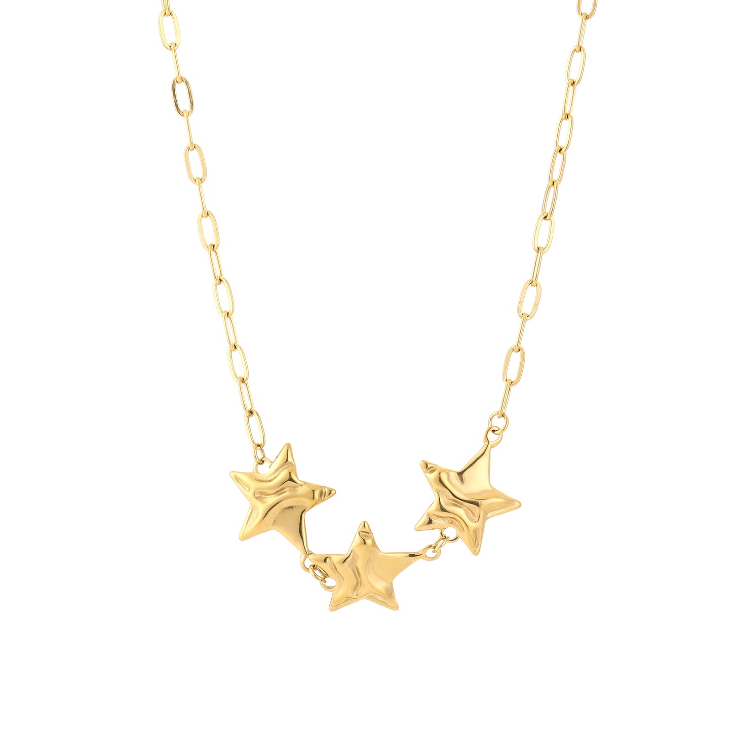 Triple stars ketting goud