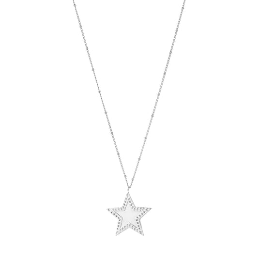 Lange ster ketting zilver
