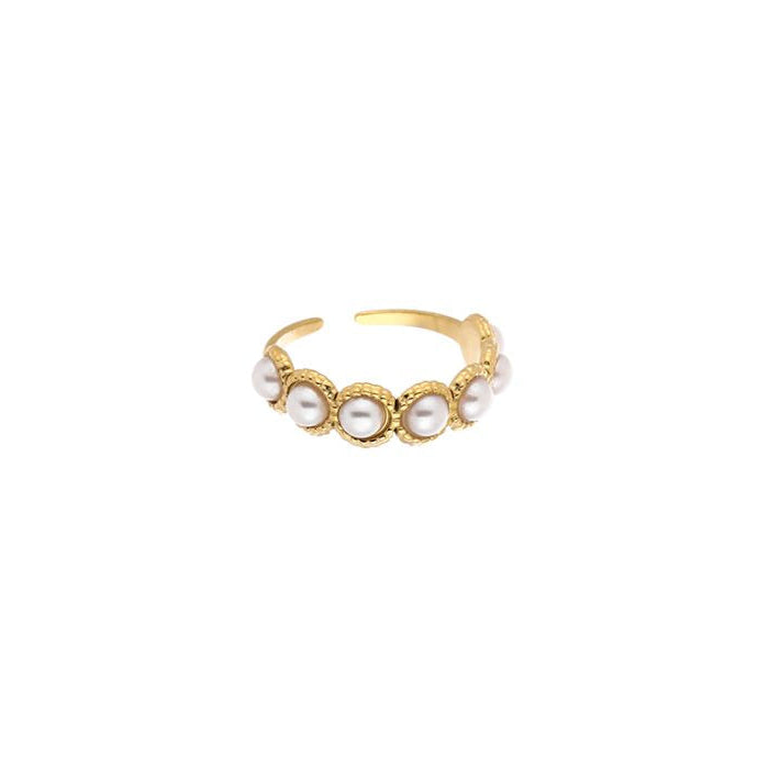 Ring pareltjes goud