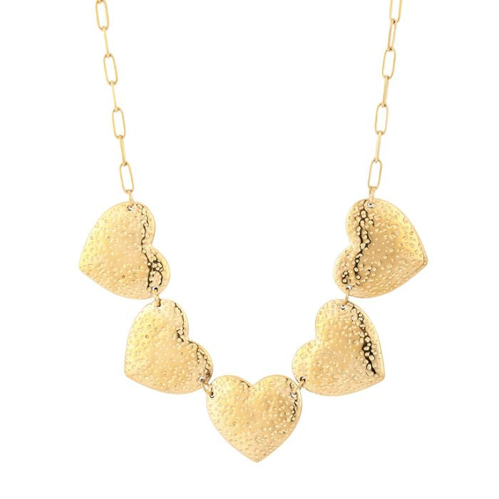 Big heart ketting goud