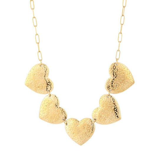 Big heart ketting goud