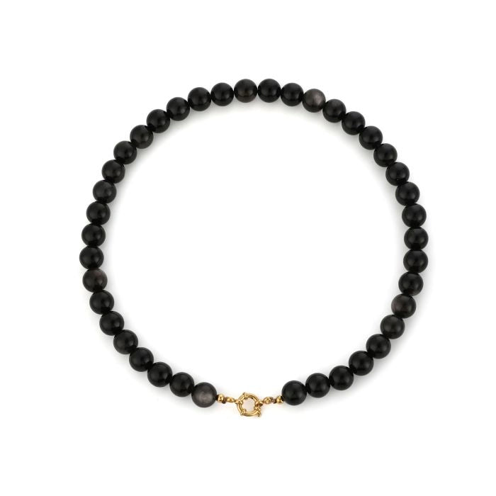 Kralen ketting zwart klein
