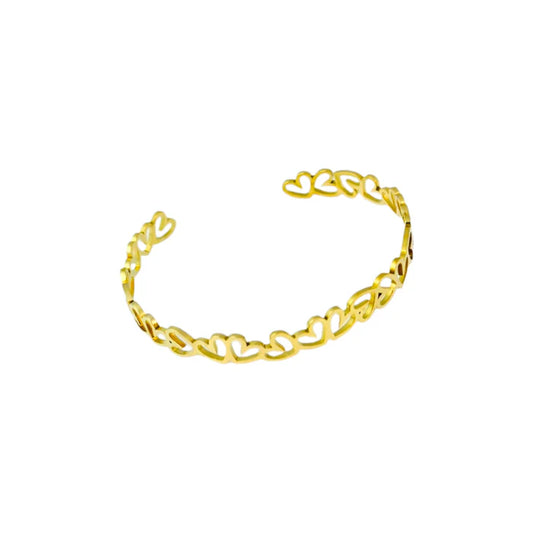 Open hartjes bangle goud