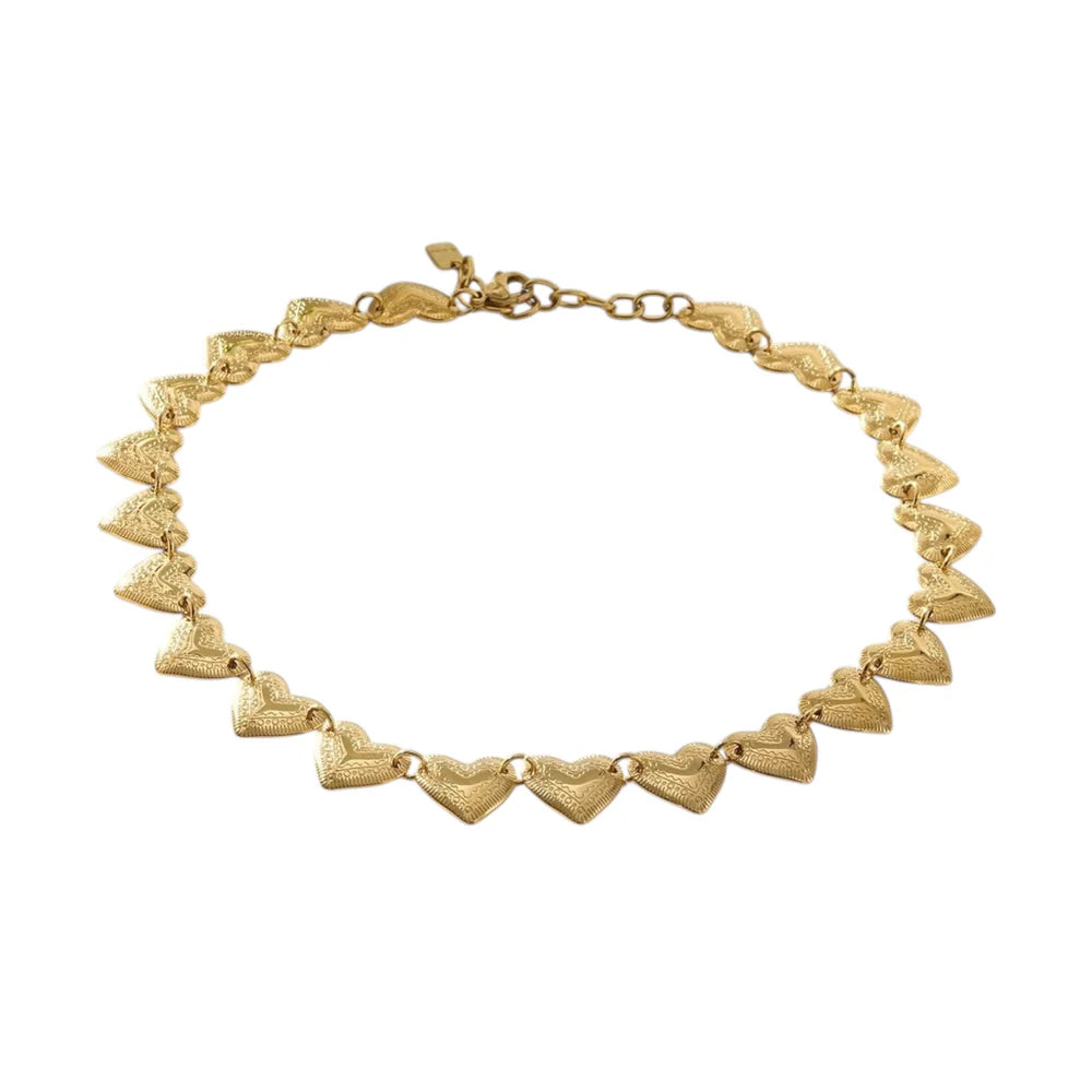Endless hearts ketting goud