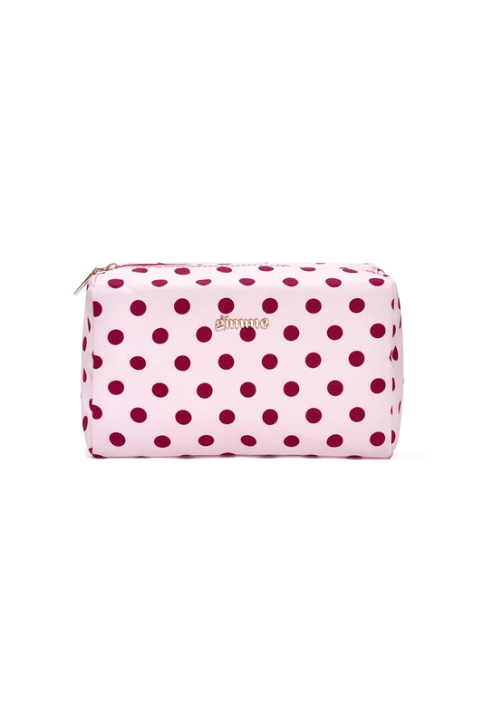 Make-up tasje stippen roze
