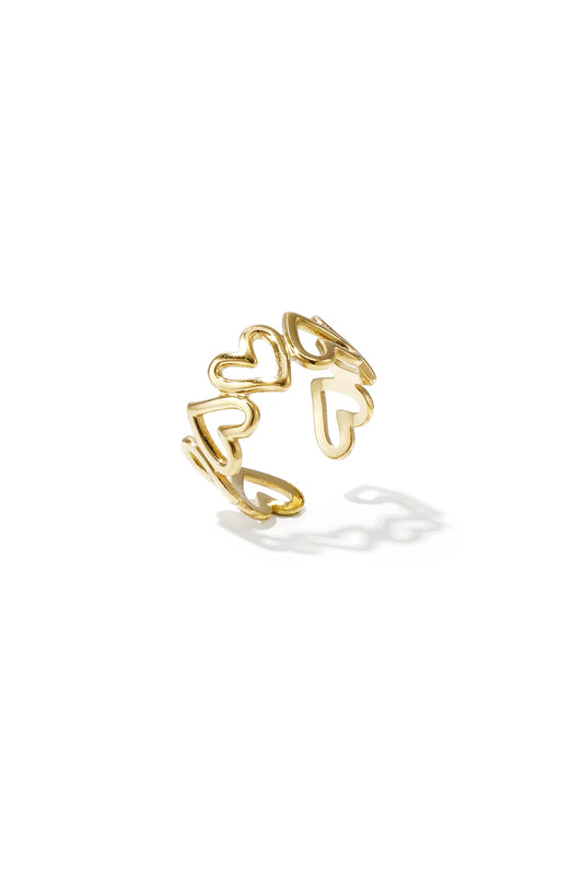 Ring hartjes goud