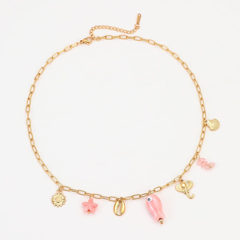 Bedelketting vis roze goud 2.0